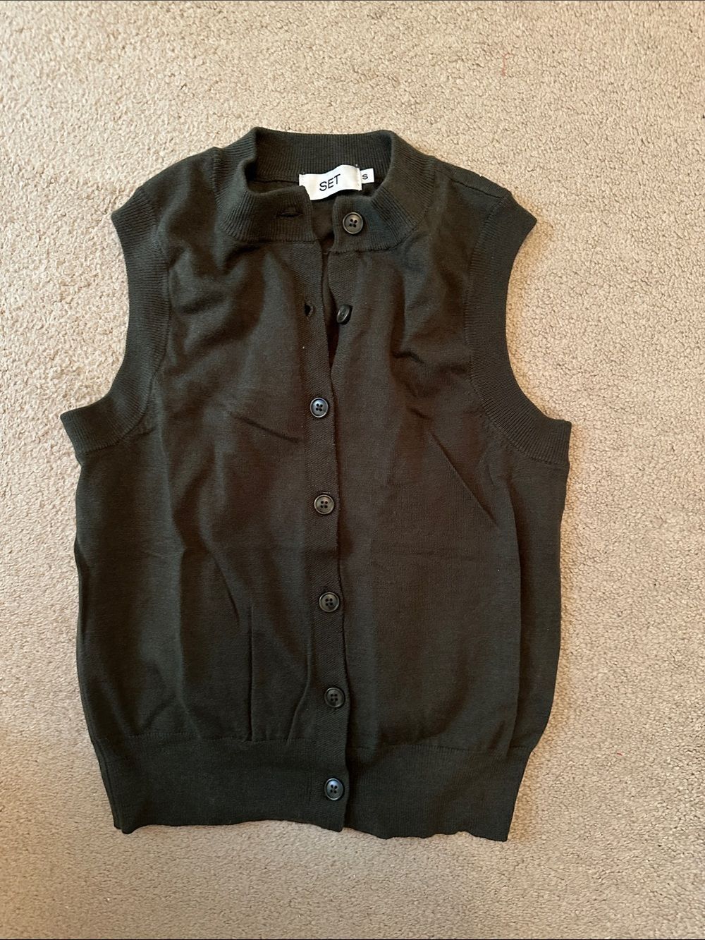 New Set active green sleeveless cardigan small